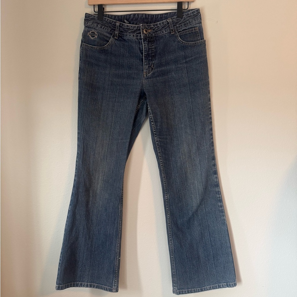 Harley-Davidson Bootcut Flare Jeans Studded Back Pocket Biker